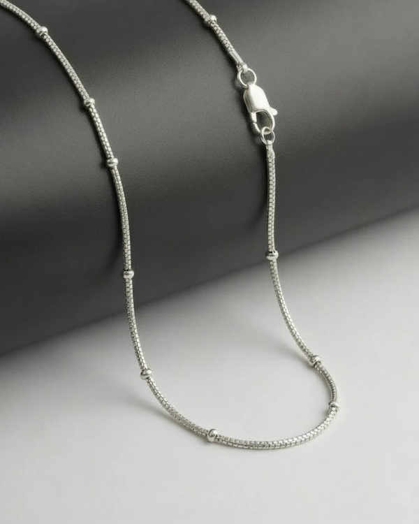 Sterling Silver Snake Clipping Chain Necklace