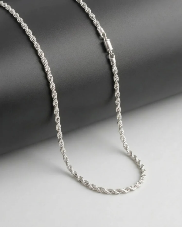 Singapore Chain Necklace Sterling Silver Twisted Chain