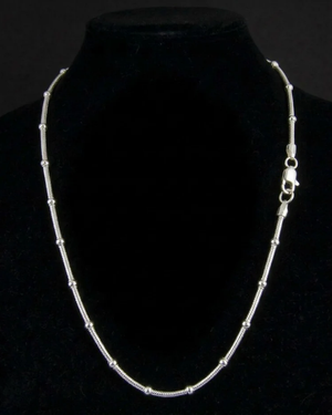 Sterling Silver Snake Clipping Chain Necklace