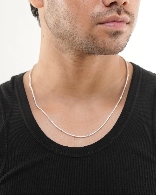 Sterling Silver Snake Clipping Chain Necklace