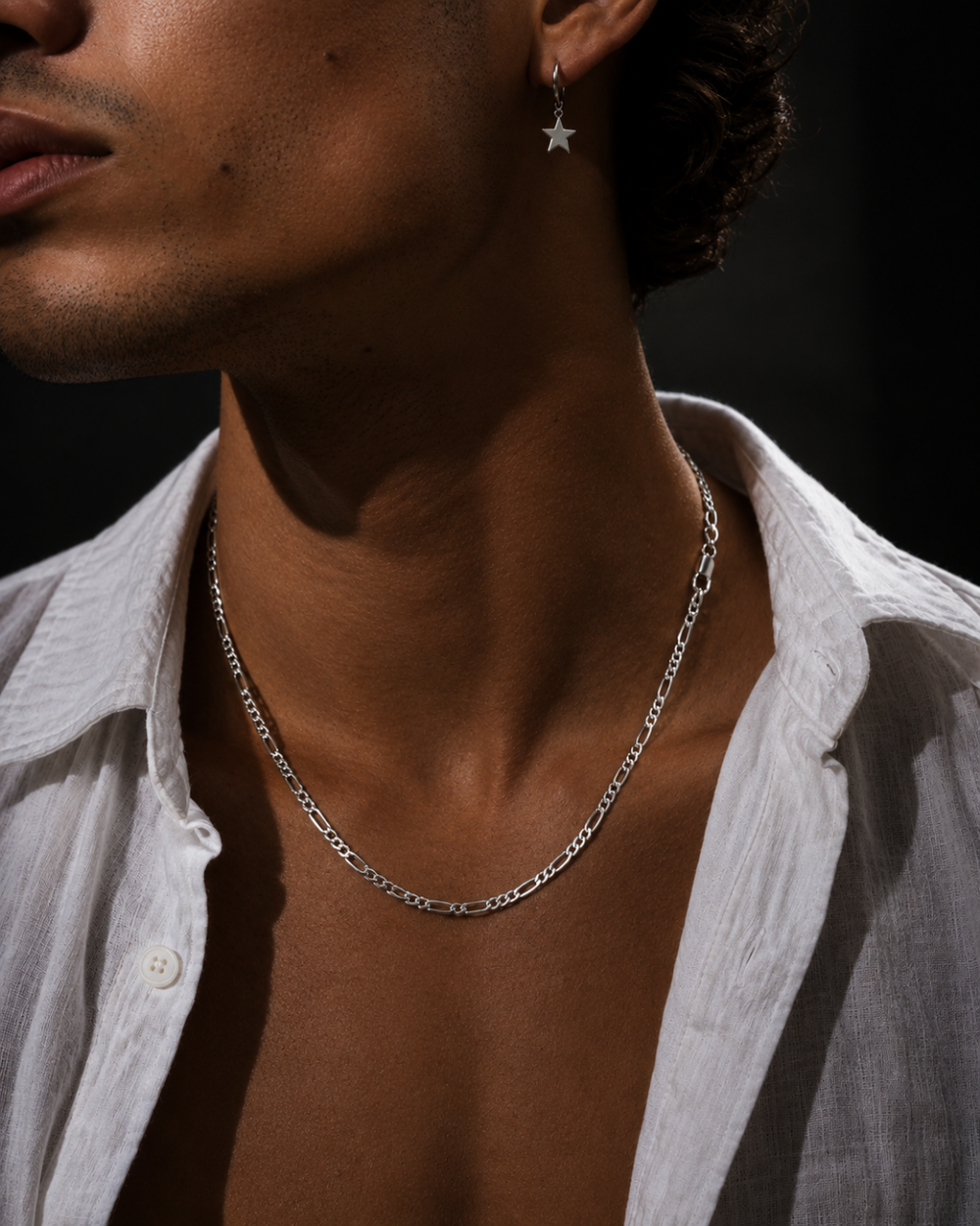 Classic Figaro Chain Sterling Silver Necklace