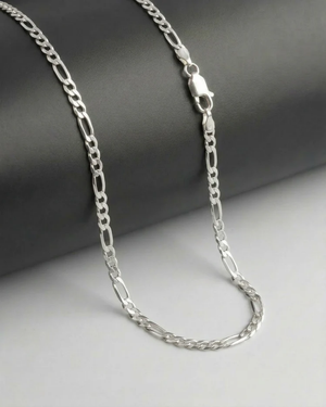 Classic Figaro Chain Sterling Silver Necklace