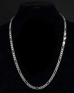 Classic Figaro Chain Sterling Silver Necklace