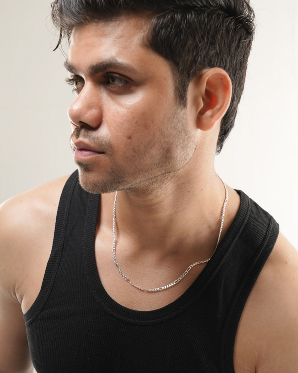 Classic Figaro Chain Sterling Silver Necklace