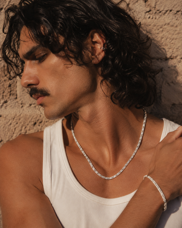Sterling Silver Fisher Chain Necklace