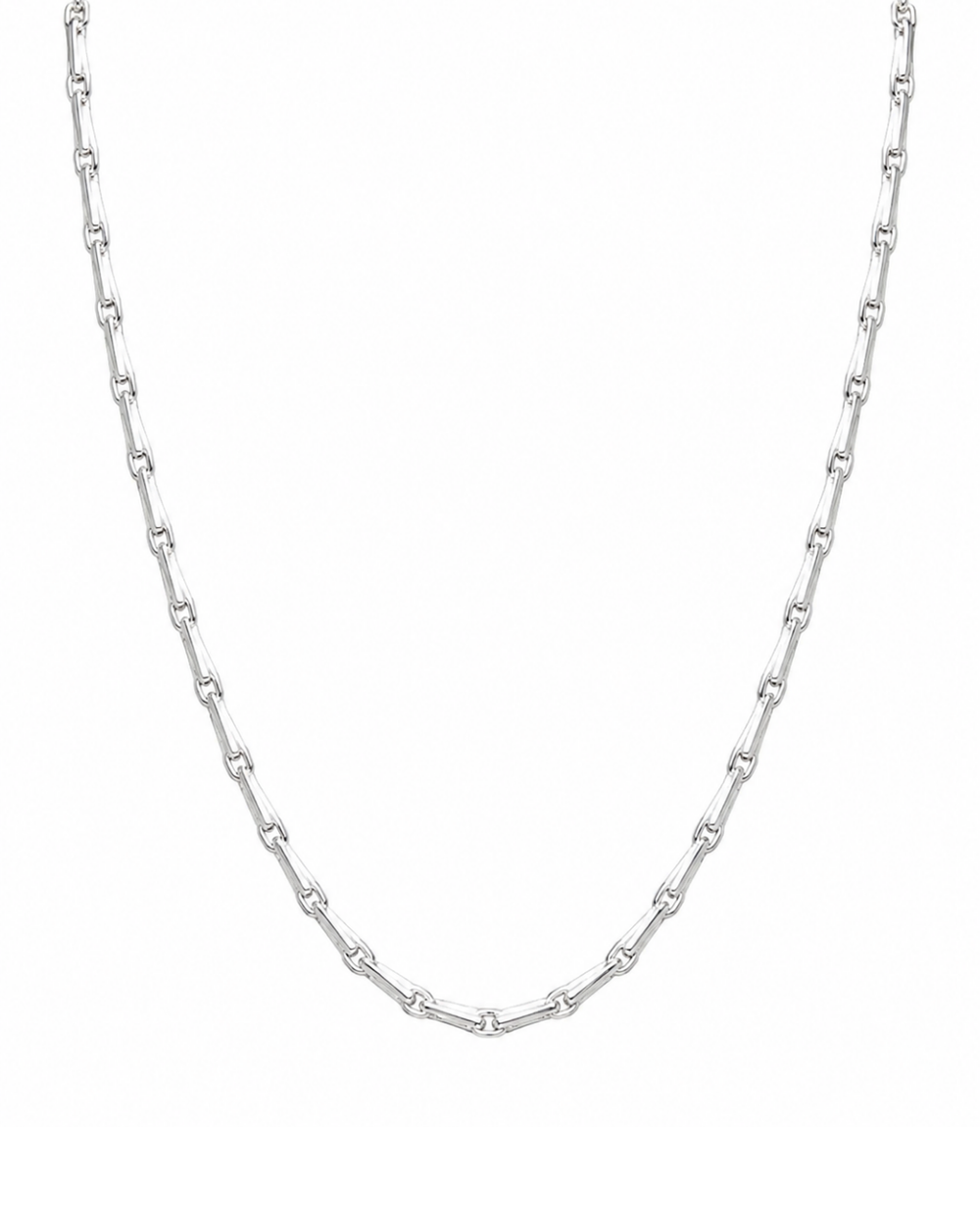 Sterling Silver Paper Clip Chain Necklace