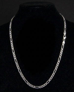 Classic Figaro Chain Necklace – 20 Inch Sterling Silver Chain for Men & Women