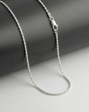 Sterling Silver Rope Chain Necklace