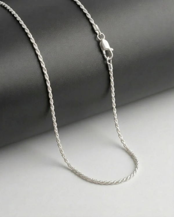 Sterling Silver Rope Chain Necklace