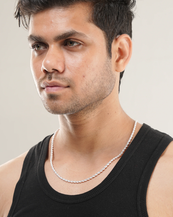 Sterling Silver Rope Chain Necklace