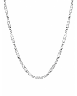 Diamond Cut Bar Chain Sterling Silver Necklace