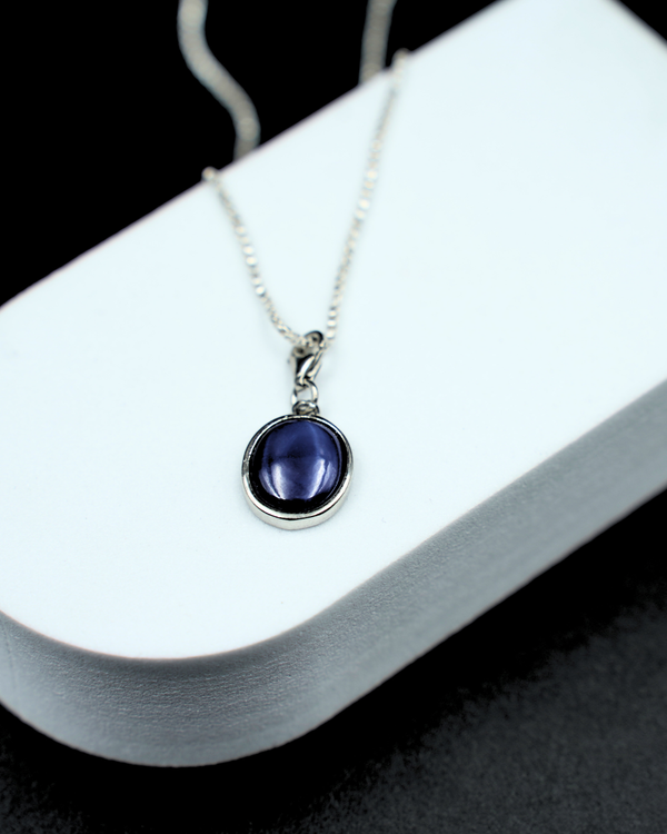Classic Asteria Pendant – Blue Tiger Eye Stone Oval Pendant for Men & Women