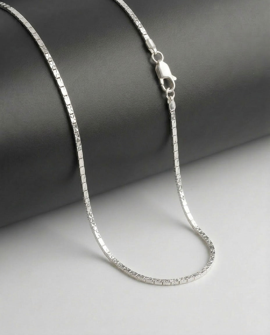 Premium Mirror Box Chain Necklace – 22 Inch Sterling Silver Chain