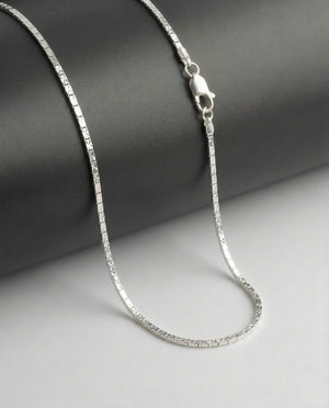 Premium Mirror Box Chain Necklace – 22 Inch Sterling Silver Chain
