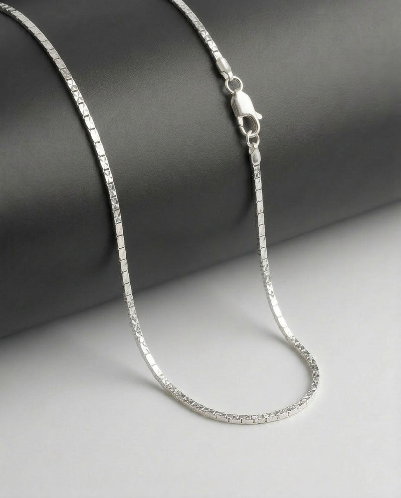 Premium Mirror Box Chain Necklace – 22 Inch Sterling Silver Chain