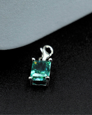 Linear Emerald Pendant – Radiant Green Rectangle Stone Pendant for Men & Women