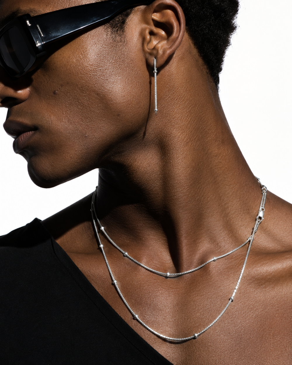 Sterling Silver Snake Clipping Chain Necklace