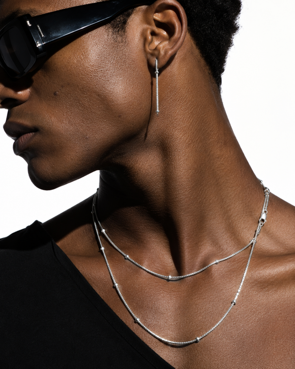 Sterling Silver Snake Clipping Chain Necklace