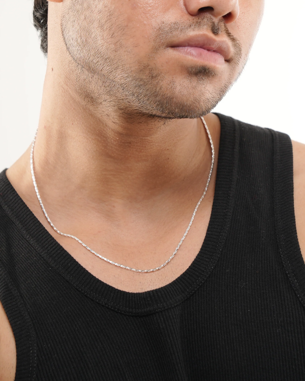PNDC Twisted Necklace Sterling Silver Twisted Link Chain