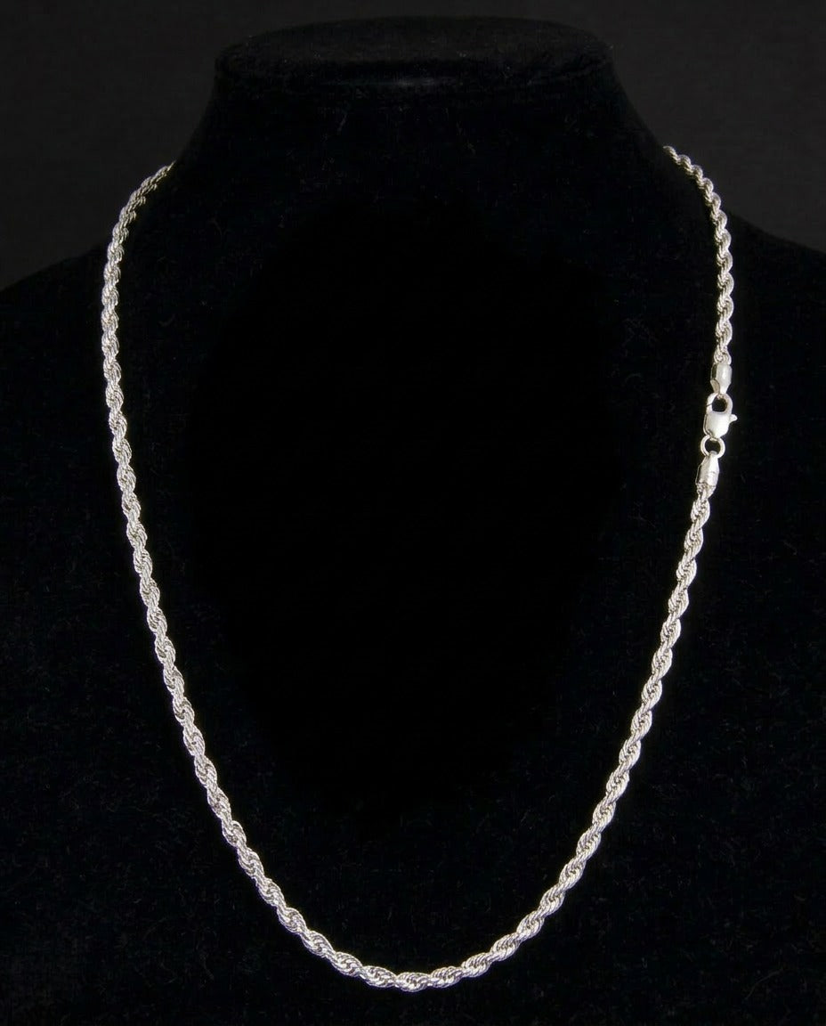 Singapore Chain Necklace – 22 Inch Sterling Silver Twisted Chain | 15g Elegant Unisex Jewelry