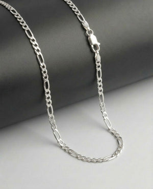 Classic Figaro Chain Necklace – 20 Inch Sterling Silver Chain for Men & Women