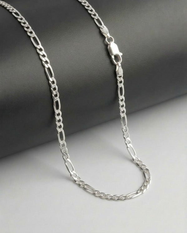 Classic Figaro Chain Necklace – 20 Inch Sterling Silver Chain for Men & Women