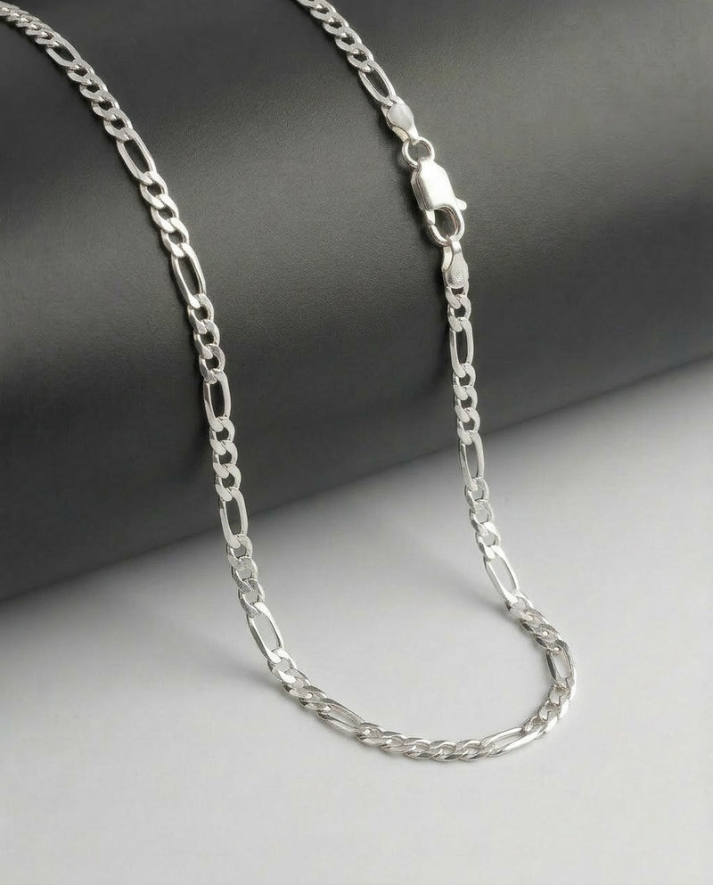 Classic Figaro Chain Necklace – 20 Inch Sterling Silver Chain for Men & Women