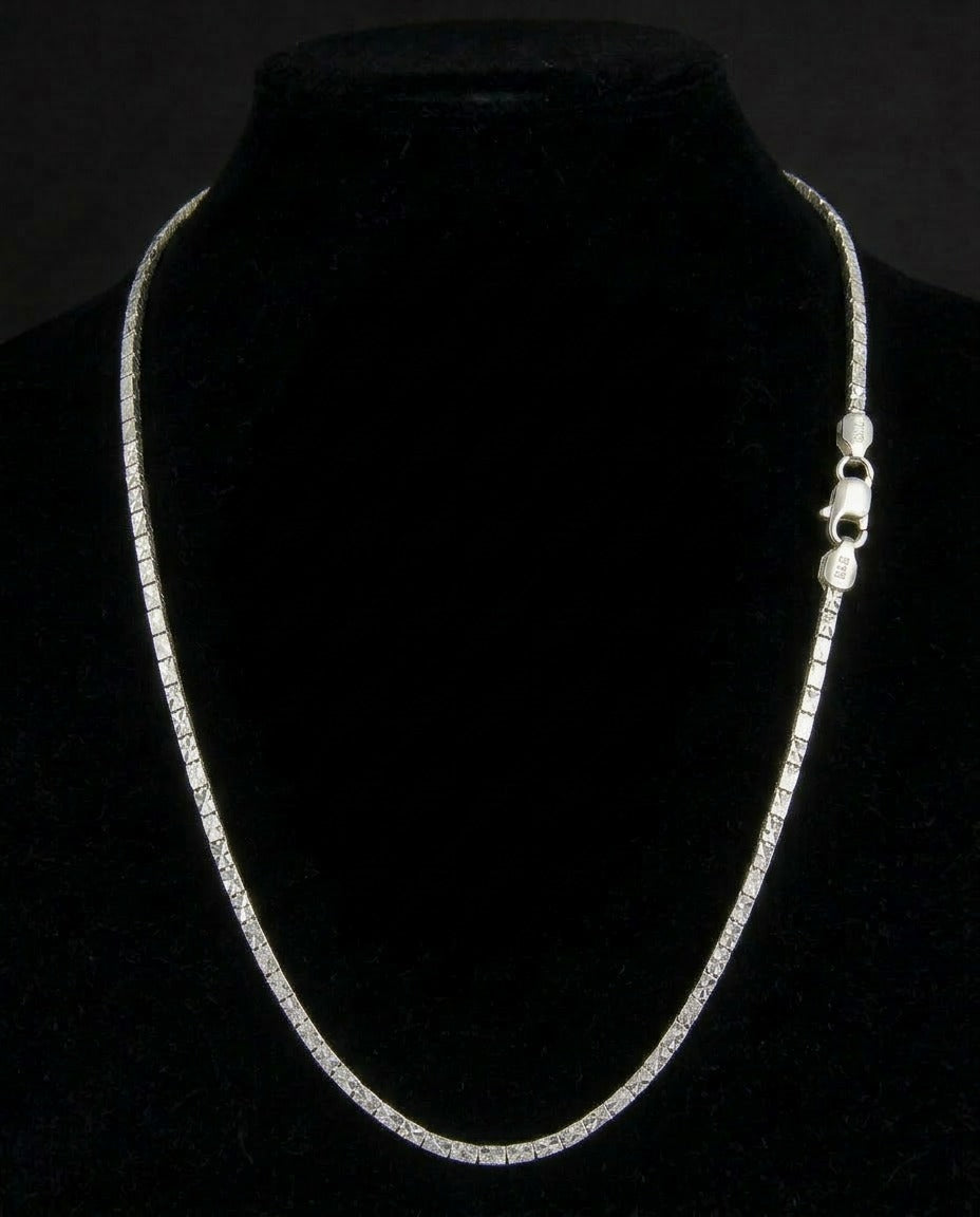 Premium Mirror Box Chain Necklace – 22 Inch Sterling Silver Chain