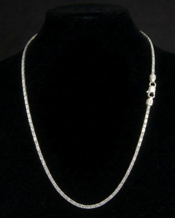 Premium Mirror Box Chain Necklace – 22 Inch Sterling Silver Chain