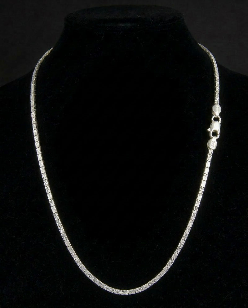 Premium Mirror Box Chain Necklace – 22 Inch Sterling Silver Chain