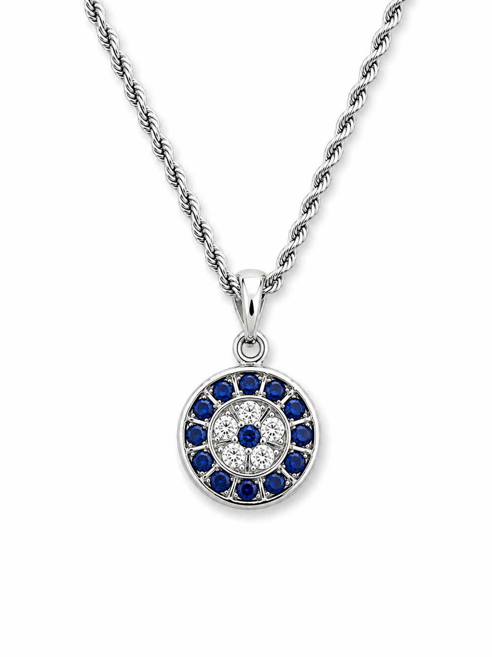 Celestial Watcher Pendant Evil Eye Mandala CZ Stone