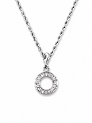 Unity Ring Pendant Minimalist Halo Circle with CZ Stone