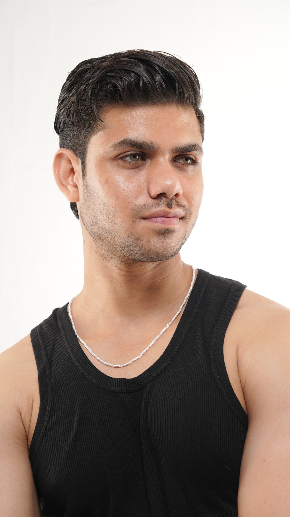 Diamond Cut Bar Chain Necklace – 22 Inch Sterling Silver Chain