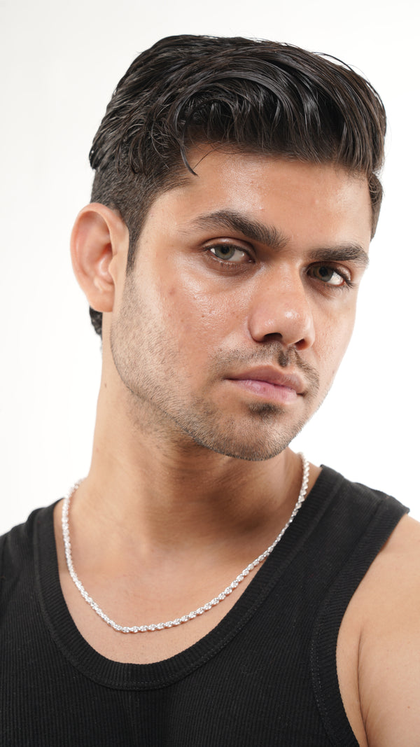 Sterling Silver Rope Chain Necklace – 22 Inch Heavy Rope Link Chain for Men & Women