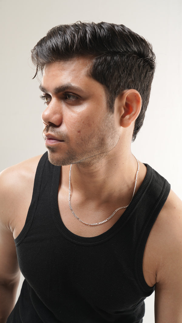Classic Figaro Chain Necklace – 20 Inch Sterling Silver Chain for Men & Women