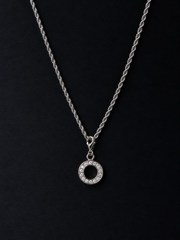Unity Ring Pendant – Minimalist Halo Circle CZ Stone Pendant for Men & Women
