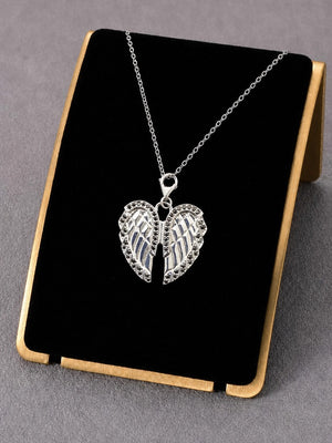Elysian Wings Pendant – Premium Diamond-Cut Angel Wings Pendant for Men & Women (Black Down)