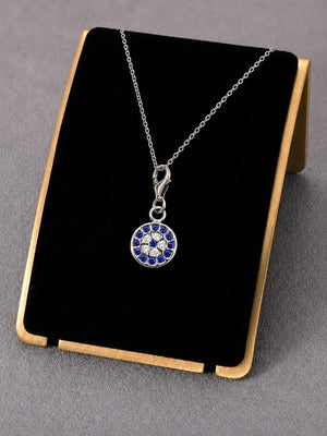 Celestial Watcher Pendant – Evil Eye Mandala CZ Stone Pendant for Men & Women