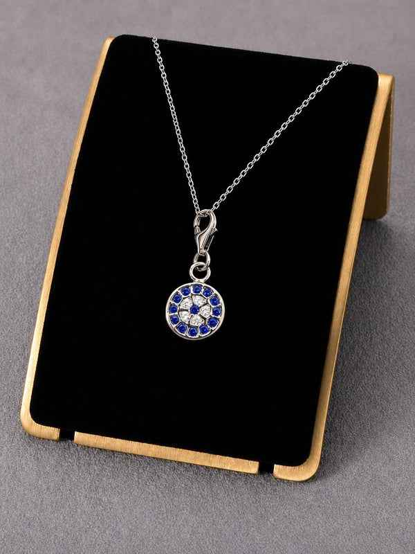 Celestial Watcher Pendant – Evil Eye Mandala CZ Stone Pendant for Men & Women