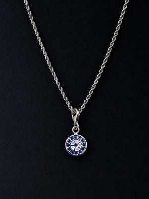 Celestial Watcher Pendant – Evil Eye Mandala CZ Stone Pendant for Men & Women