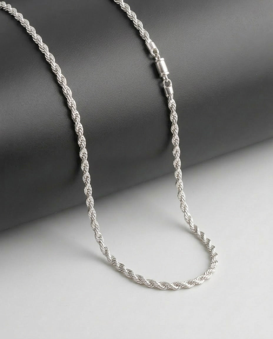 Singapore Chain Necklace – 22 Inch Sterling Silver Twisted Chain | 15g Elegant Unisex Jewelry