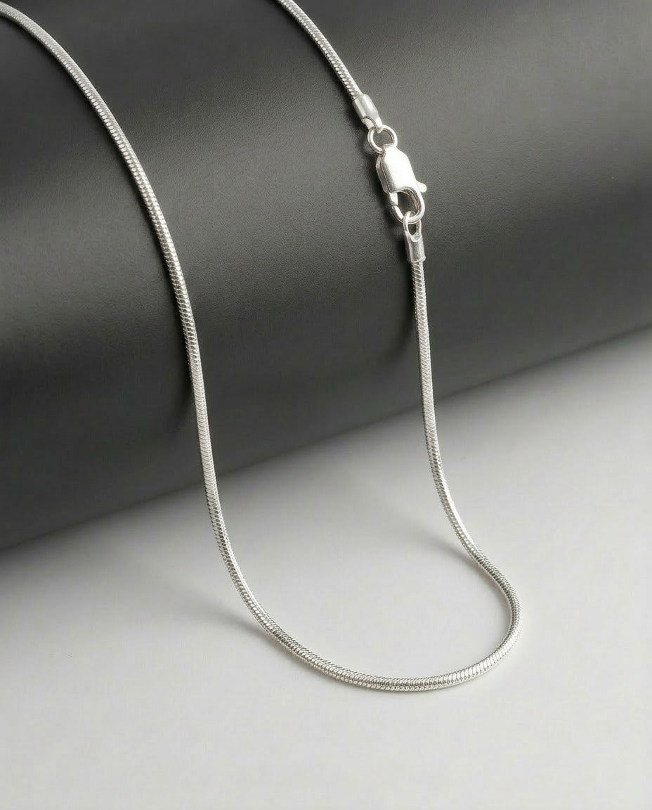 Sterling Silver Snake Chain Necklace – 20 Inch Smooth Snake Chain