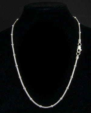 Sterling Silver Snake Clipping Chain Necklace – 20 Inch Smooth Snake Chain